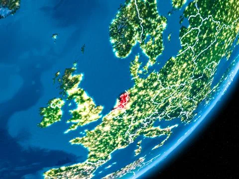 Night over Netherlands Ilustração Stock