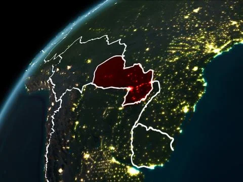 Night over Paraguay Stock Illustration