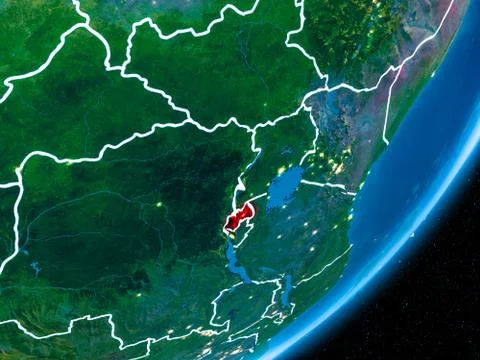 Night over Rwanda Ilustração Stock