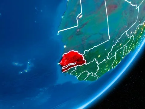 Night over Senegal Stock Illustration