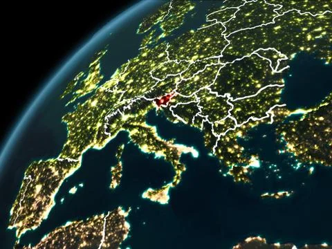 Night over Slovenia Ilustração Stock