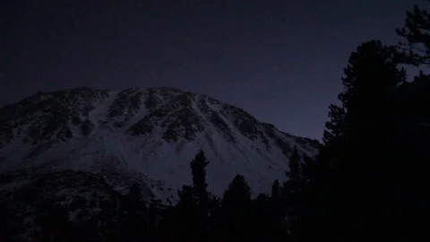 Night Over Snowy Mountain Stock Footage