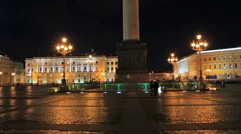 Night at the Palace Square Stock Footage 8157017