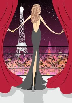 Night in Paris Stock-Illustration