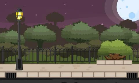 Night Park Game Background Stock Illustration
