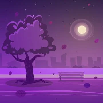 Night Park Stock Illustration