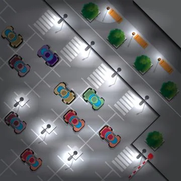 Night parking. Stock Illustration