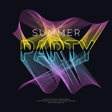 Night Party. Abstract background with a dynamic waves and particles. Stock Illustration