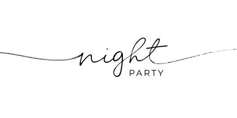 Night party vector line calligraphy with swashes. Stock Illustration