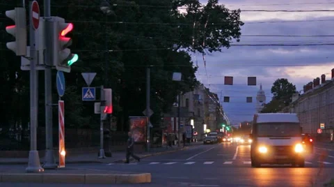 Night pedestrain Stock Footage 11105349