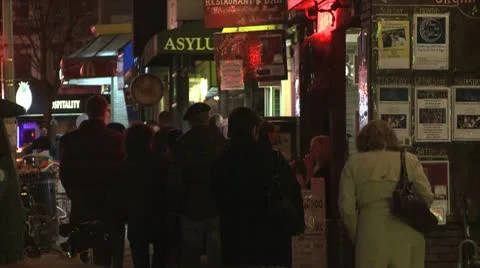 Night People Walking Stock Footage 10767579