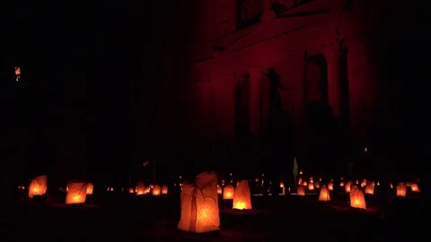 Night in Petra Stock Footage 83611314