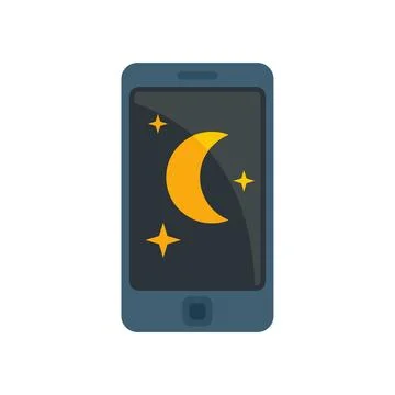 Night phone use icon flat isolated Illustration