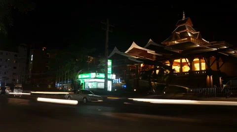 Night Phuket, road, time lapse Stock Footage 43144207