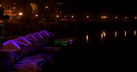 Night the pier Stock Footage 65880381