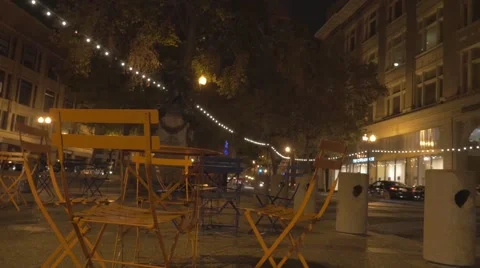 Night at the plaza Stockbeeldmateriaal 43091378