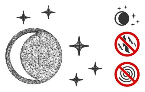 Night Polygonal Web Vector Mesh Illustration Stockillustratie