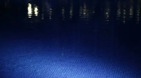 Night Pool Stock Footage 10734549