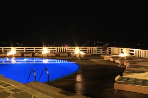 Night Pool Stock Photos
