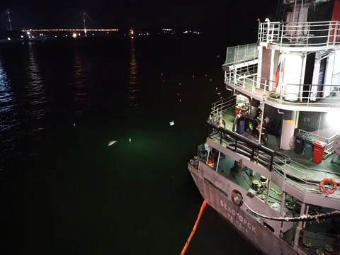 In the night port Vídeo Stock 79408210