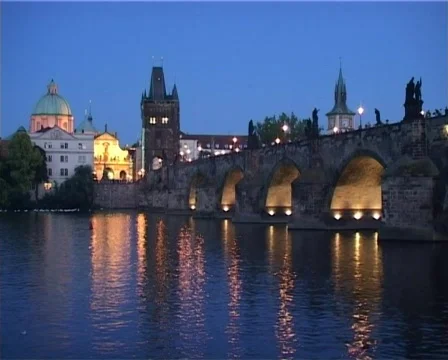 Night Prague view Stock Footage 314311