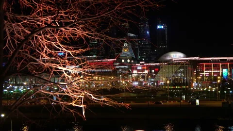 Night Quay of Moscow Stock Footage 112744324