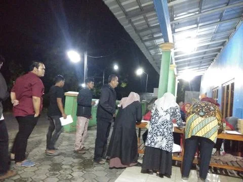 Night Queue Registration Community Event Stock Photos