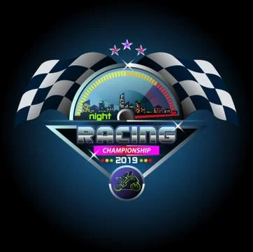 Night racing symbol Stock Illustration