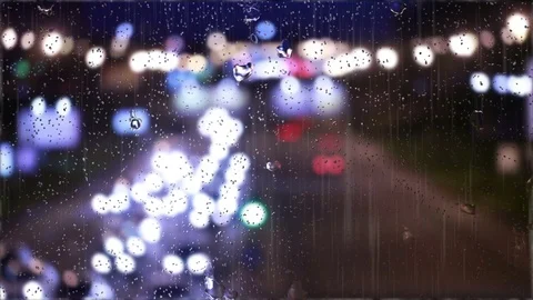 Night. rain. abstract traffic Stock Footage 75614731