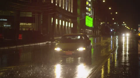 Night Rain B Roll 9 Stock Footage 25631705