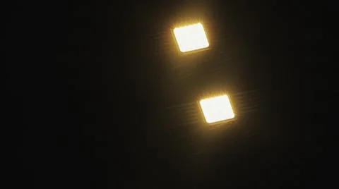 Night rain on the road lantern. Warm tone. Closeup shot Stock Footage 63093901