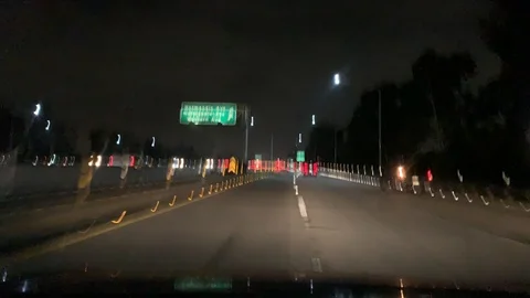 Night raining timelapse California freeway Stock Footage 113646594