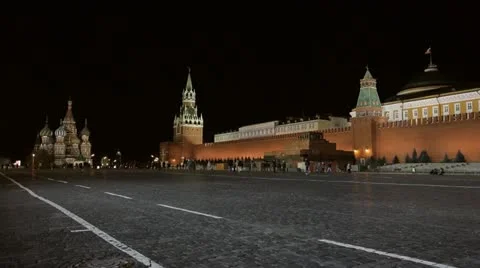 Night red square Stock Footage 12330377