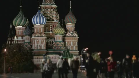 Night red square Stock Footage 12330442