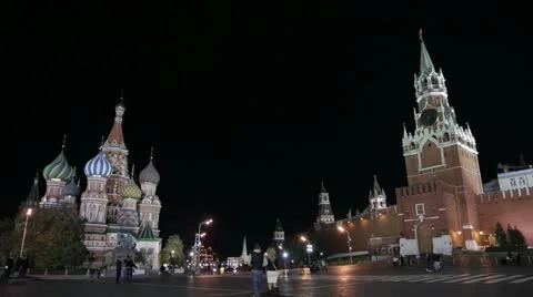 Night red square Stock Footage 12330627