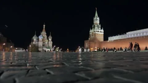 Night red square Stock Footage 12330677