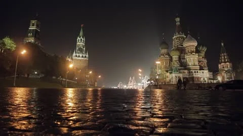 Night red square slider Stock Footage 12350777