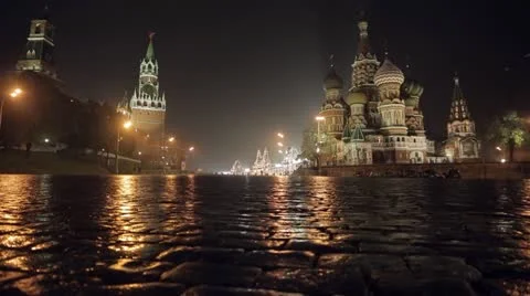 Night red square slider Stock Footage 12351045