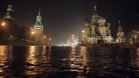 Night red square slider Stock Footage 12351961
