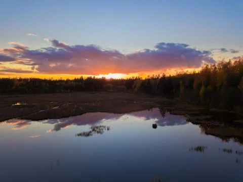 Night reflection of landscape Fotos Stock