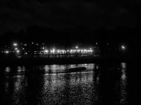 Night reflections on the river Stock Photos