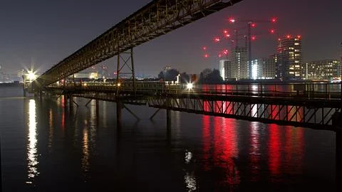 Night reflections on the Thames Stock Photos