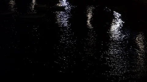 NIGHT REFLECTIONS ON WATER Stock Footage 113874912