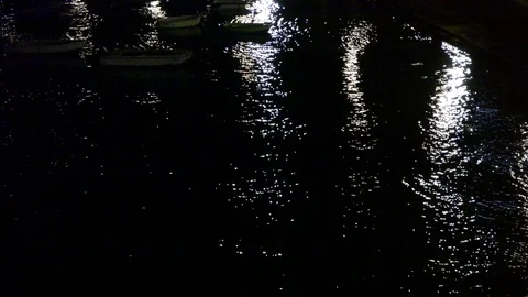 NIGHT REFLECTIONS ON WATER Stock Footage 113874923