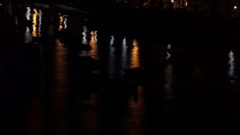 NIGHT REFLECTIONS ON WATER Stock Footage 113874938
