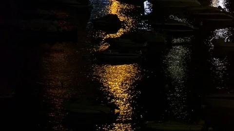 NIGHT REFLECTIONS ON WATER Stock Footage 113874980