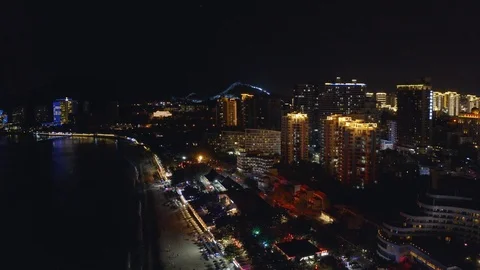 Night resort city Stock Footage 100295799