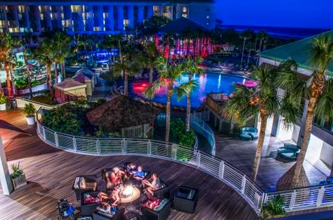 Night at the Resort Stock Photos