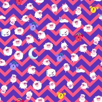 Night rest, bedtime vector seamless pattern Stock Illustration