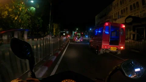 Night ride in Phuket Stock Footage 194384556